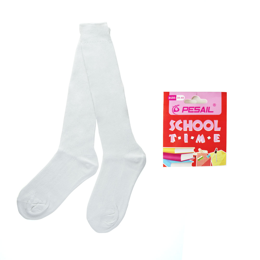 Calceta Blanca Algodón Escolar