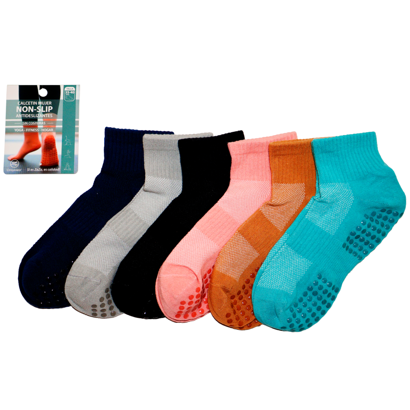 Calcetín Algodón Antideslizante Yoga