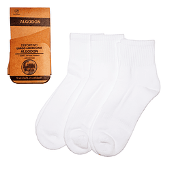Calcetín Deportivo Algodón Blanco Largo Americano