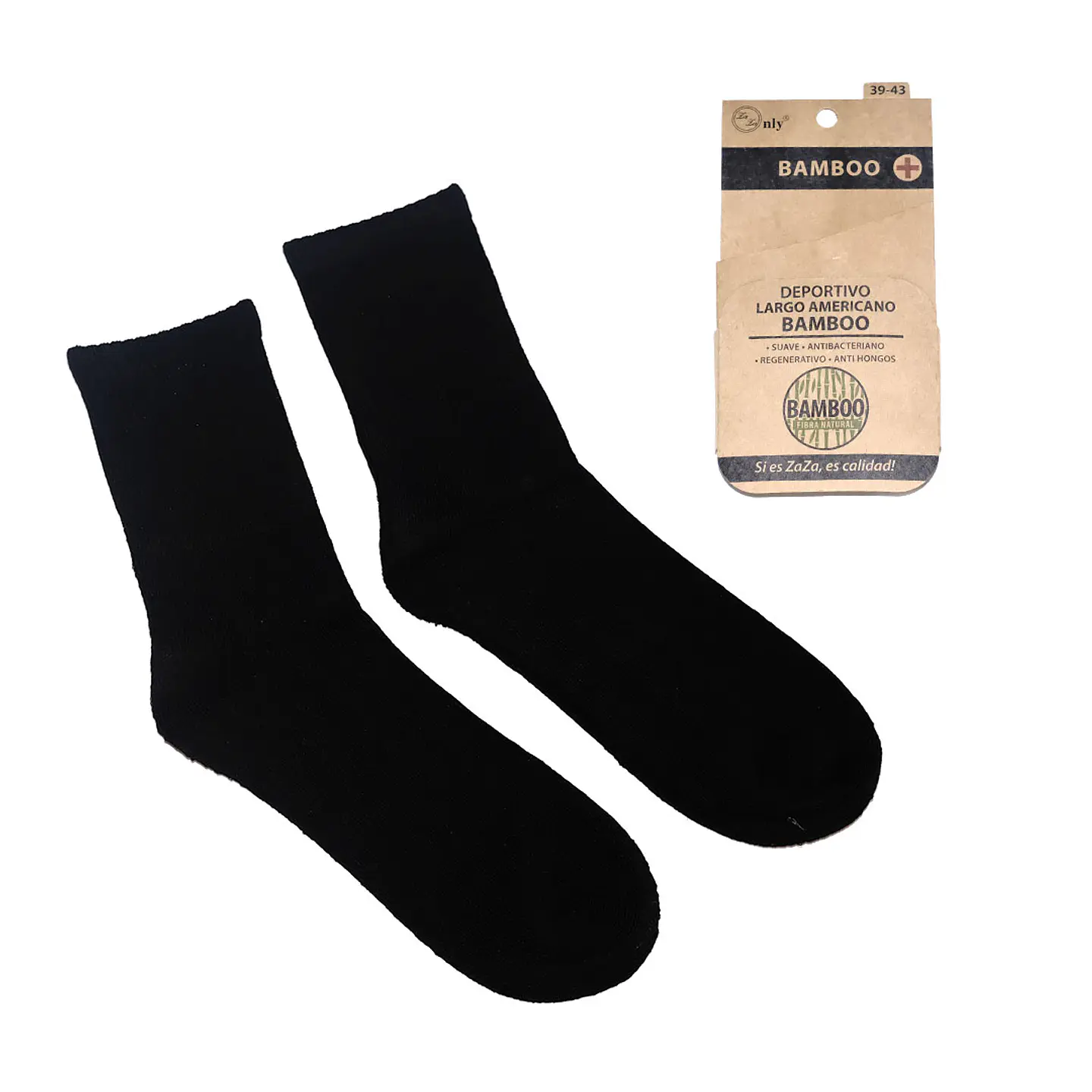 Calcetín Deportivo Algodón Negro Largo Americano 