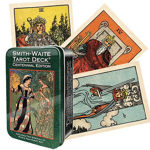 MINI SMITH-WAITE CENTENNIAL TAROT EN CAJA METÁLICA
