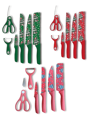 SET DE CUCHILLOS NAVIDEÑOS
