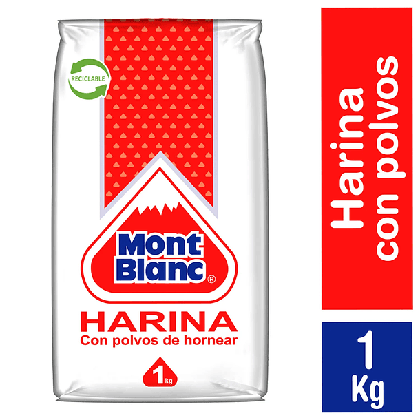 Harina Mont Blanc 1kg Con polvos de hornear