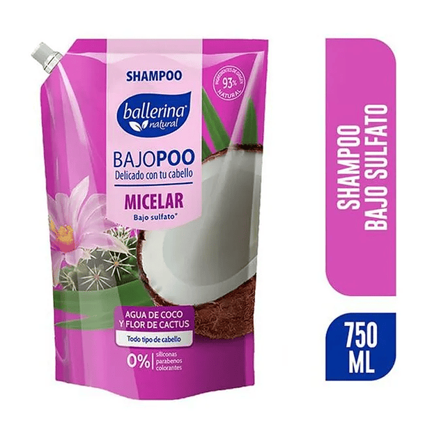 Shampoo Ballerina Micelar Bajo Poo 750 ml