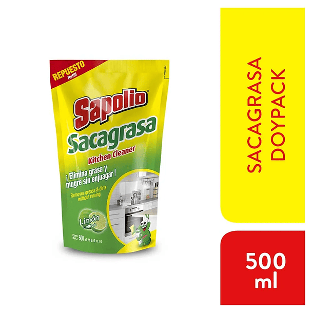 Sacagrasa Sapolio Aroma Limón Repuesto 500ml