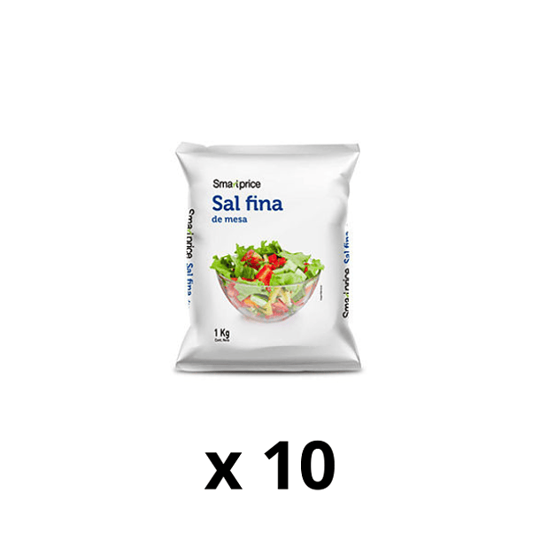 Sal fina Smartprice 1 kg X 10 unidades