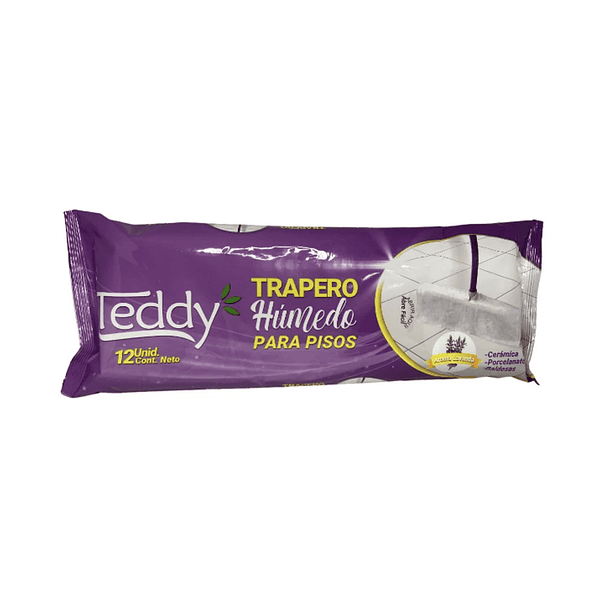 Trapero Húmedo Multipiso Aroma Lavanda Teddy x 12 unidades