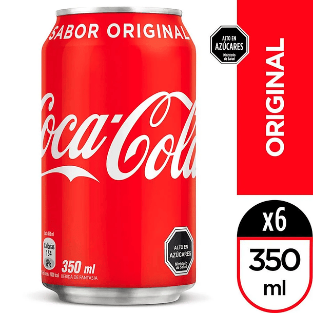Bebida Coca Cola Original 350 cc X 6 