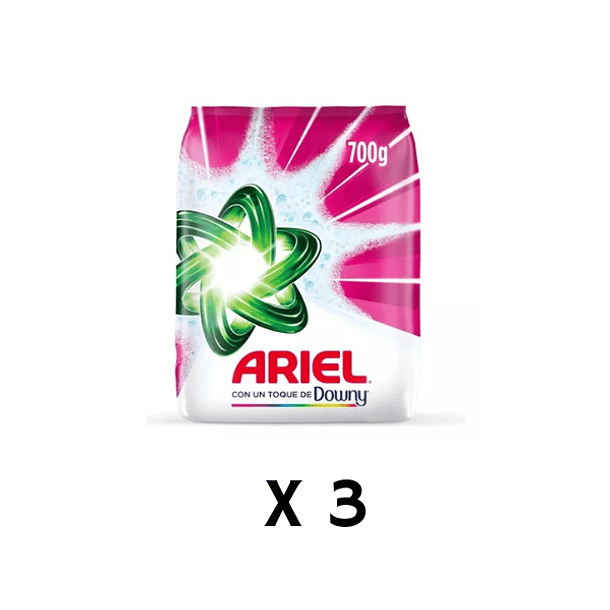 Ariel Detergente Polvo Toque de Downy 700 Gr Pack X 3 unidades