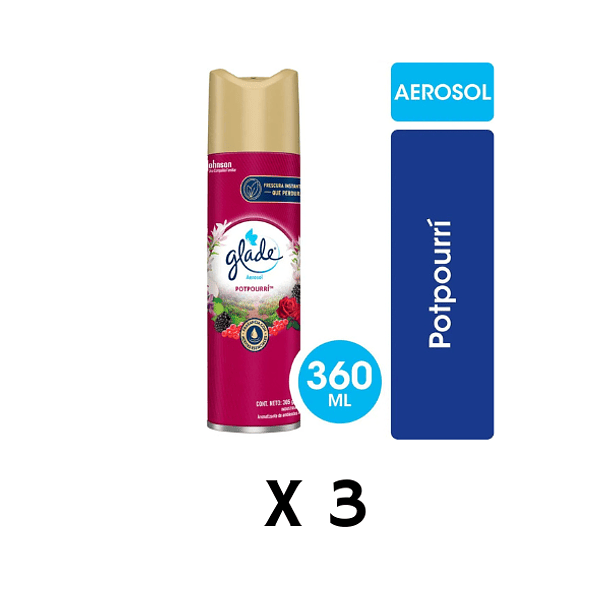 Desodorante Ambiental Glade Aerosol Potpurri 360 ml Pack X 3 unidades