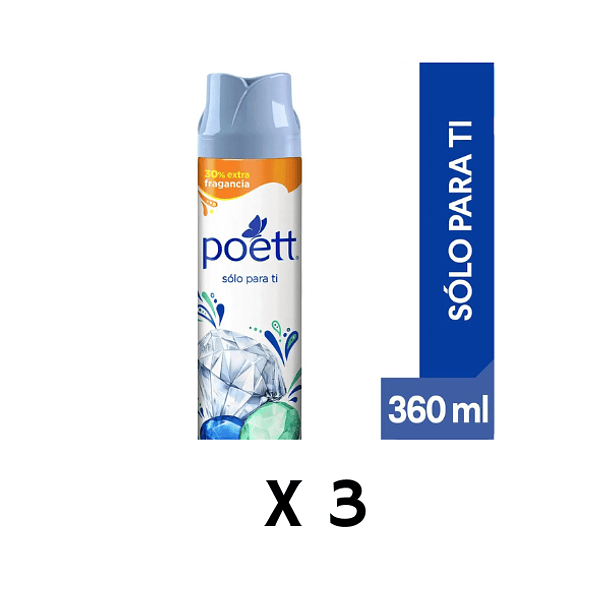 Desodorante Ambiental Poett Solo para Ti 360 cc Pack X 3 unidades