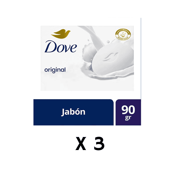 Jabón Barra Dove Original Blanco 90 g Pack X 3 unidades