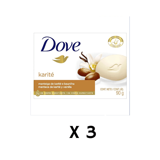 Jabón Barra Dove Karite 90 g Pack X 3 unidades