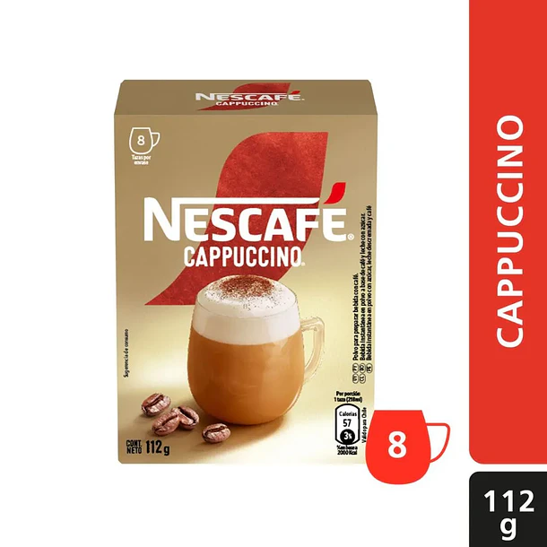 Café Cappuccino Nescafé 8 Unidades 