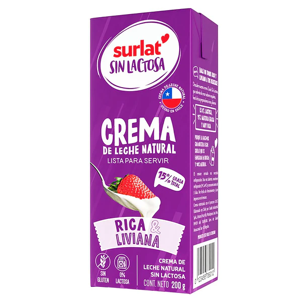 Crema Surlat Sin lactosa  200 ml 