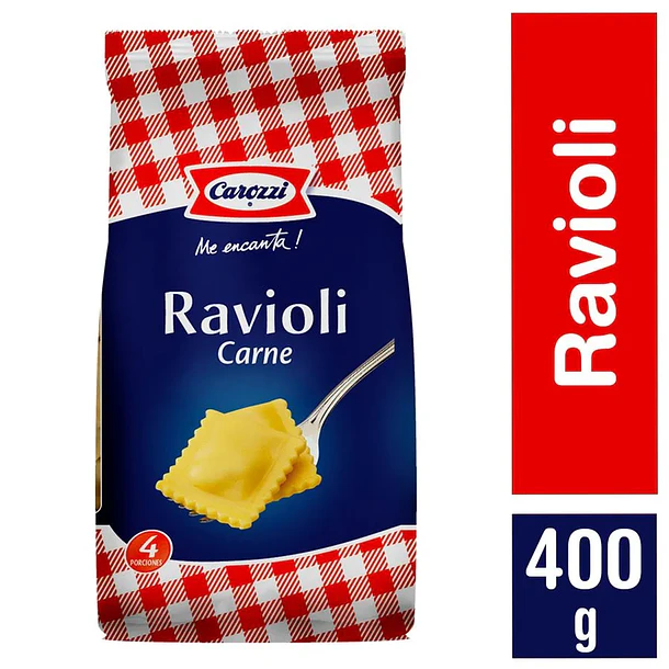 Fideo Pasta Ravioli Carne Bolsa 400 g Carozzi 