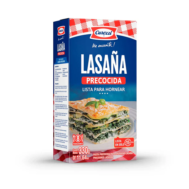 Lasaña Precocida Caja 330g Carozzi 
