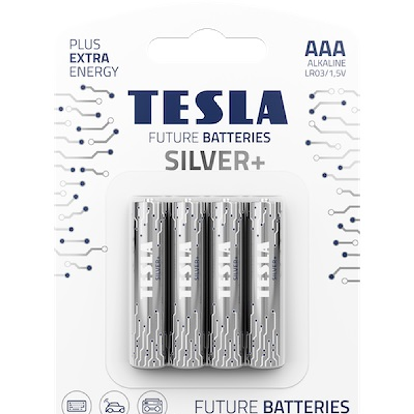 Pila  tesla  silver  aaa  blister 4 un (cj 12 blister)
