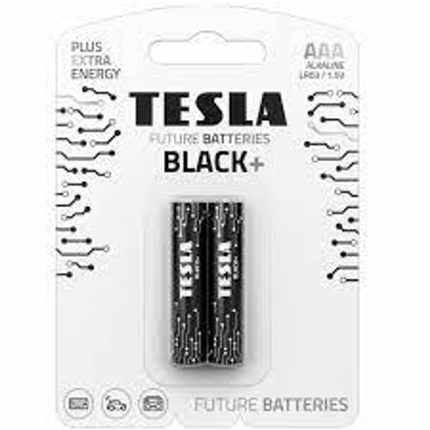 Pila tesla black + aaa  blister  2 un  (cj 12 blister)
