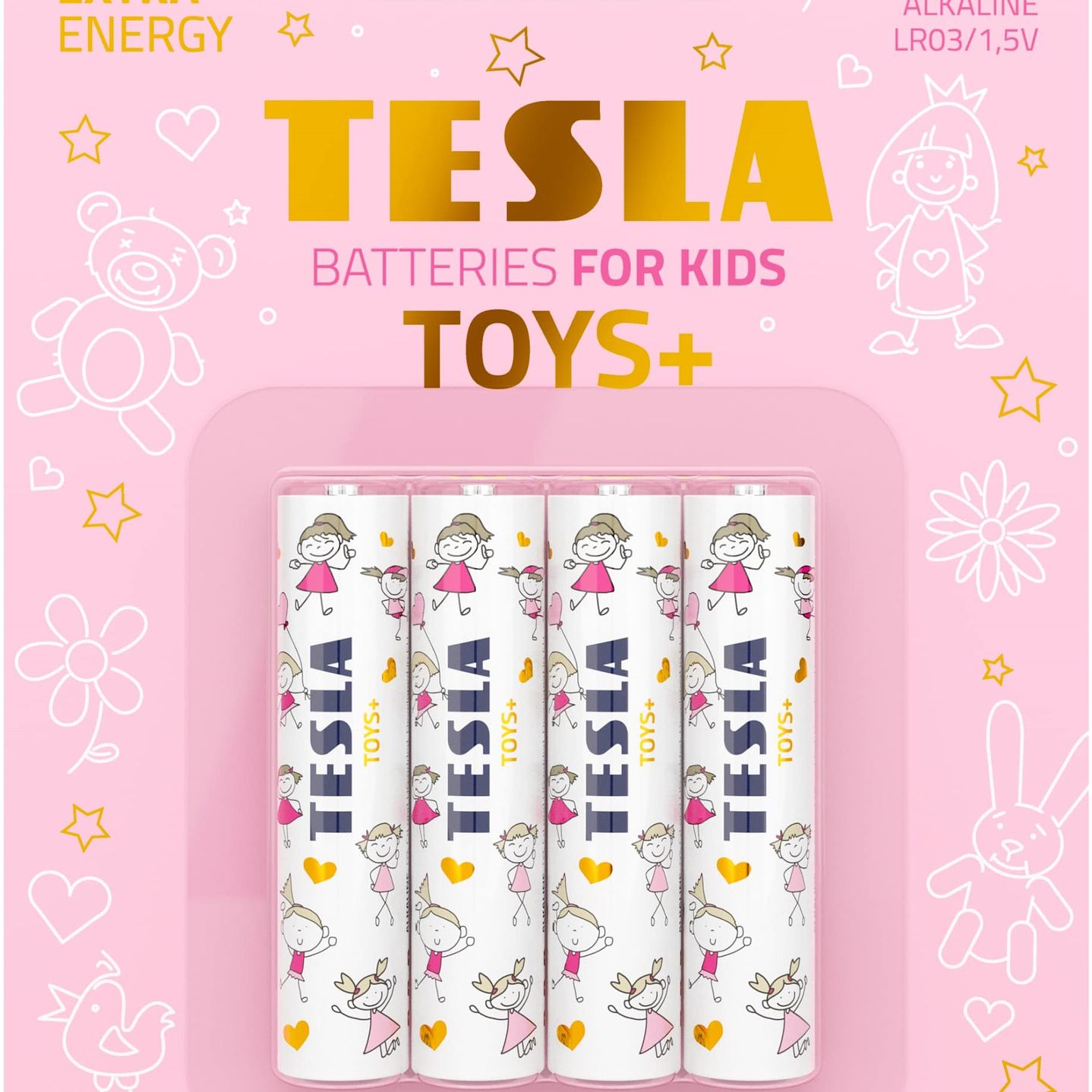 Pila tesla toys niña  aaa  blister  4 un  (cj 12 blister)