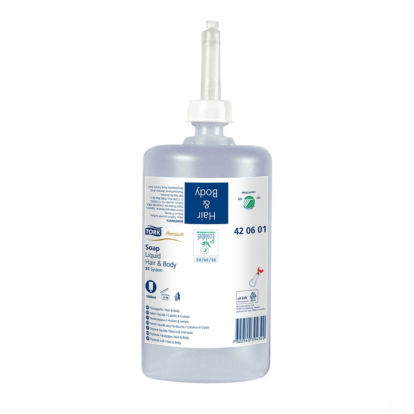 420601 jabon liq tork hair & body (cuerpo y cabello) 1000 ml (cj 6 un)