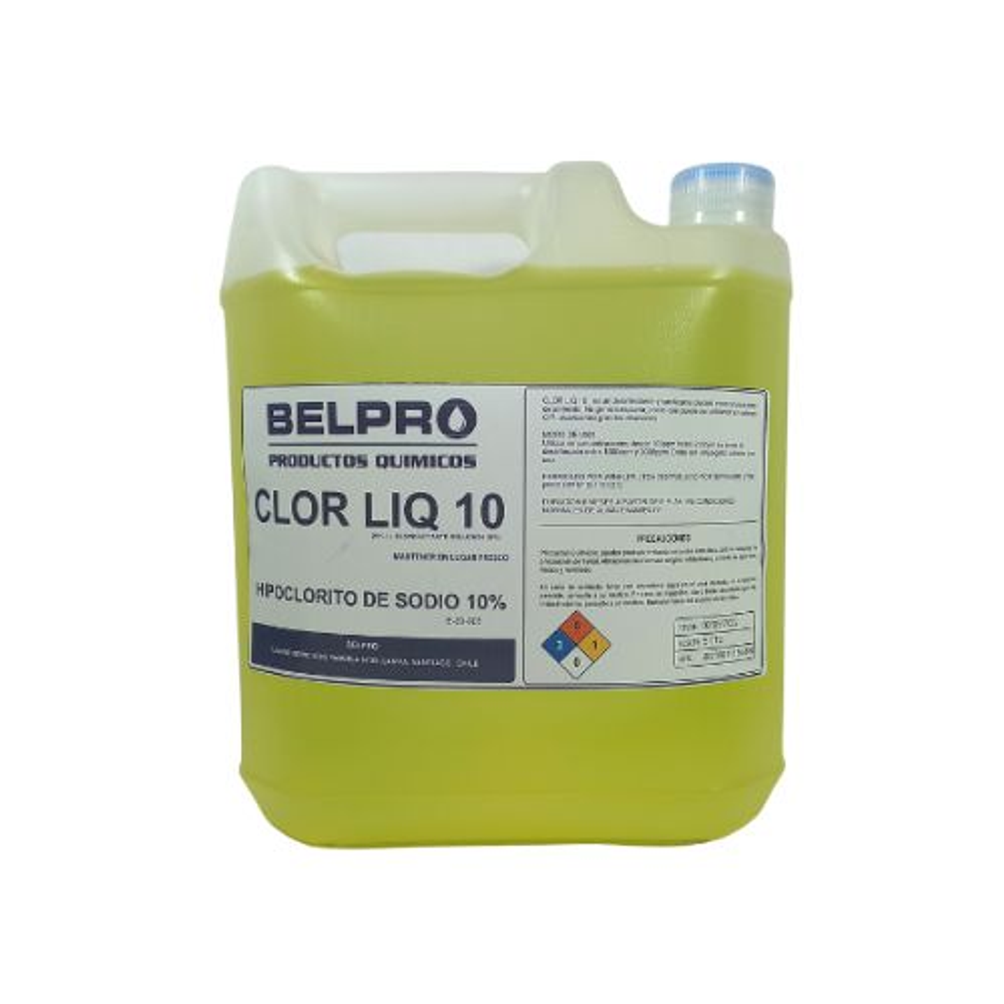 Cloro liq 10 , hipoclorito de sodio 10% 5 kg belpro