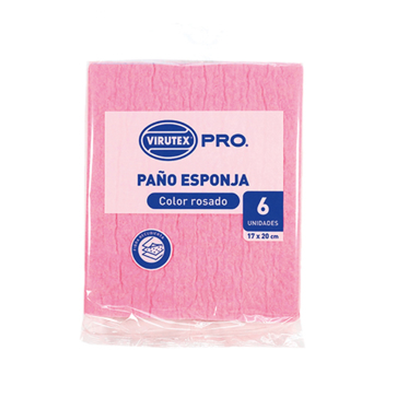 Paño esponja rosado  x 6  virutex pro