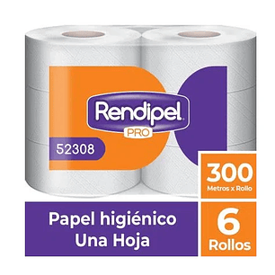 Papel higienico rendipel pro 6x300 mt  (pallet 60 un)