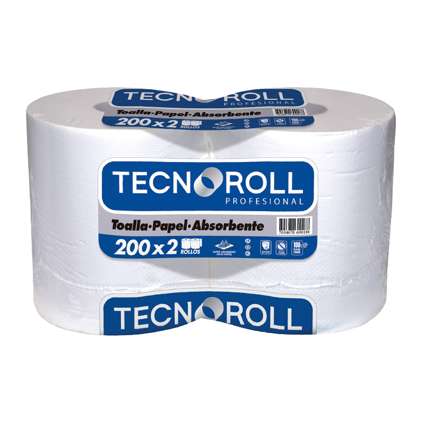 Toalla jumbo blanca pack 2x200 mt tecno