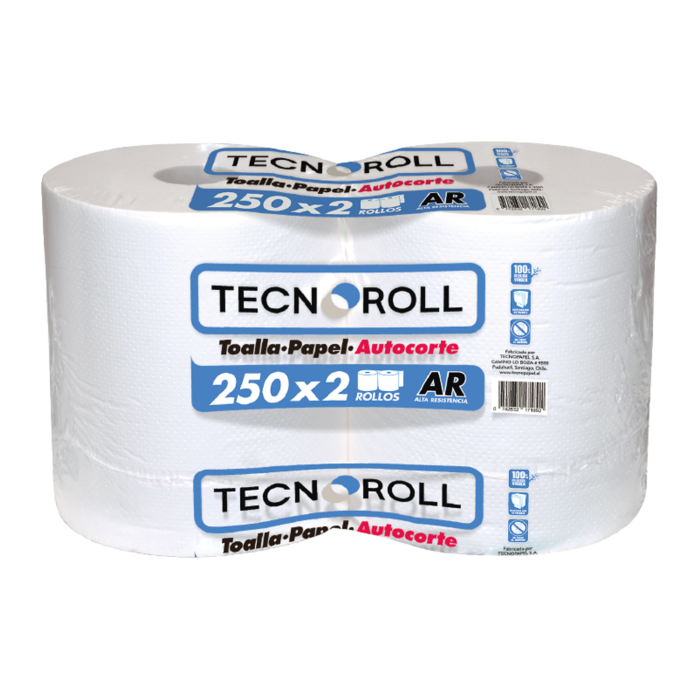 Toalla papel jumbo e/ blanca grofada 2x250 mts a/resistencia