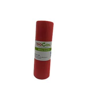 Bolsa aseo degradable  roja  80x110 - 28 mc x 10 un biocav