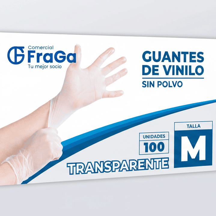 Guante vinilo blanco t/m (cj 100 un)