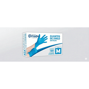Guante vinilo libre  de polvo  azul t/s (cj 100 un)