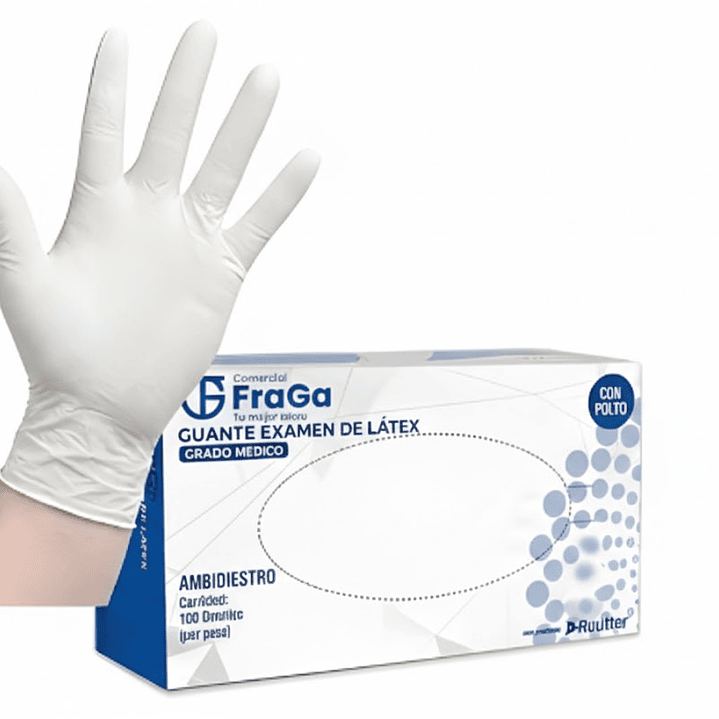 Guante latex natural t/s cj 100 un   (van)