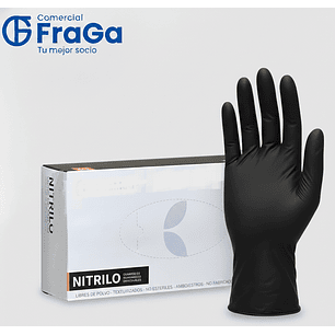 Guante nitrilo  negro  t/m ( cj 100 un )