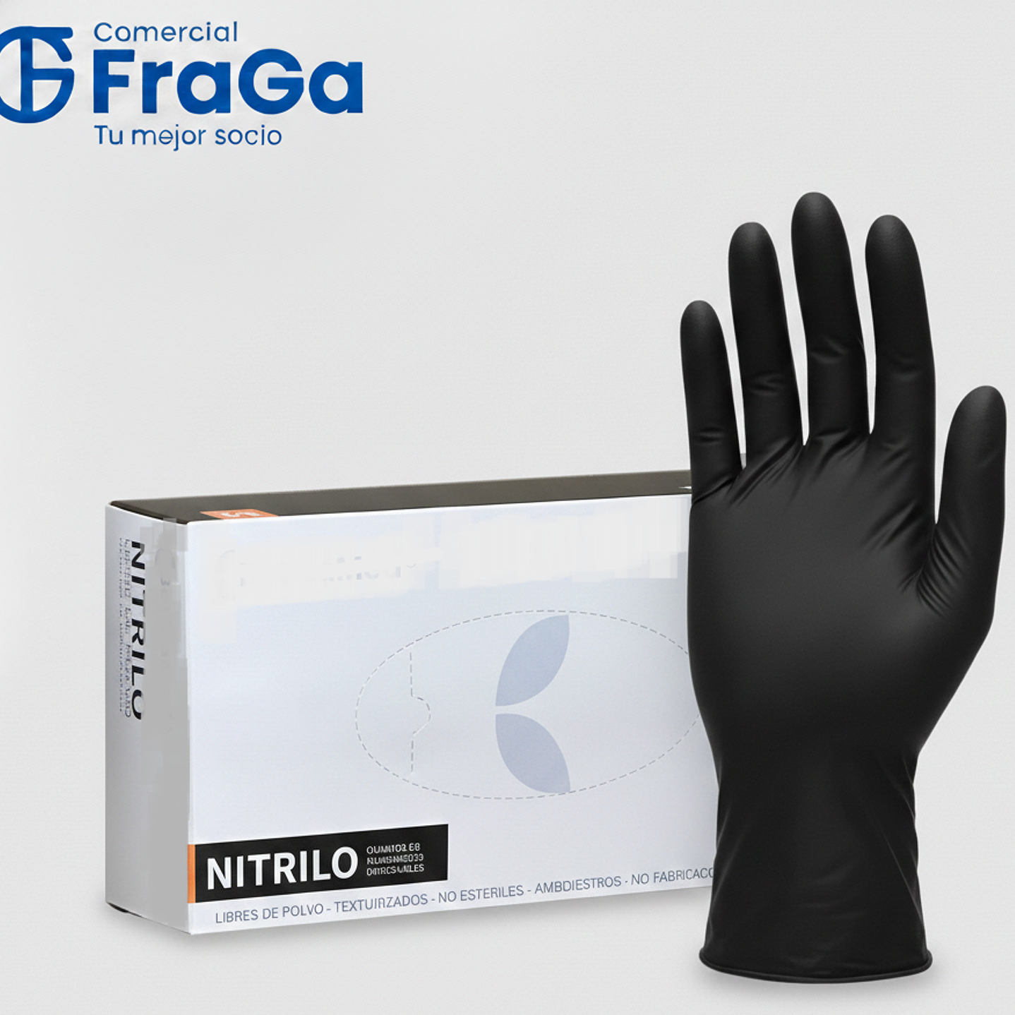 Guante nitrilo  negro  t/l ( cj 100 un )