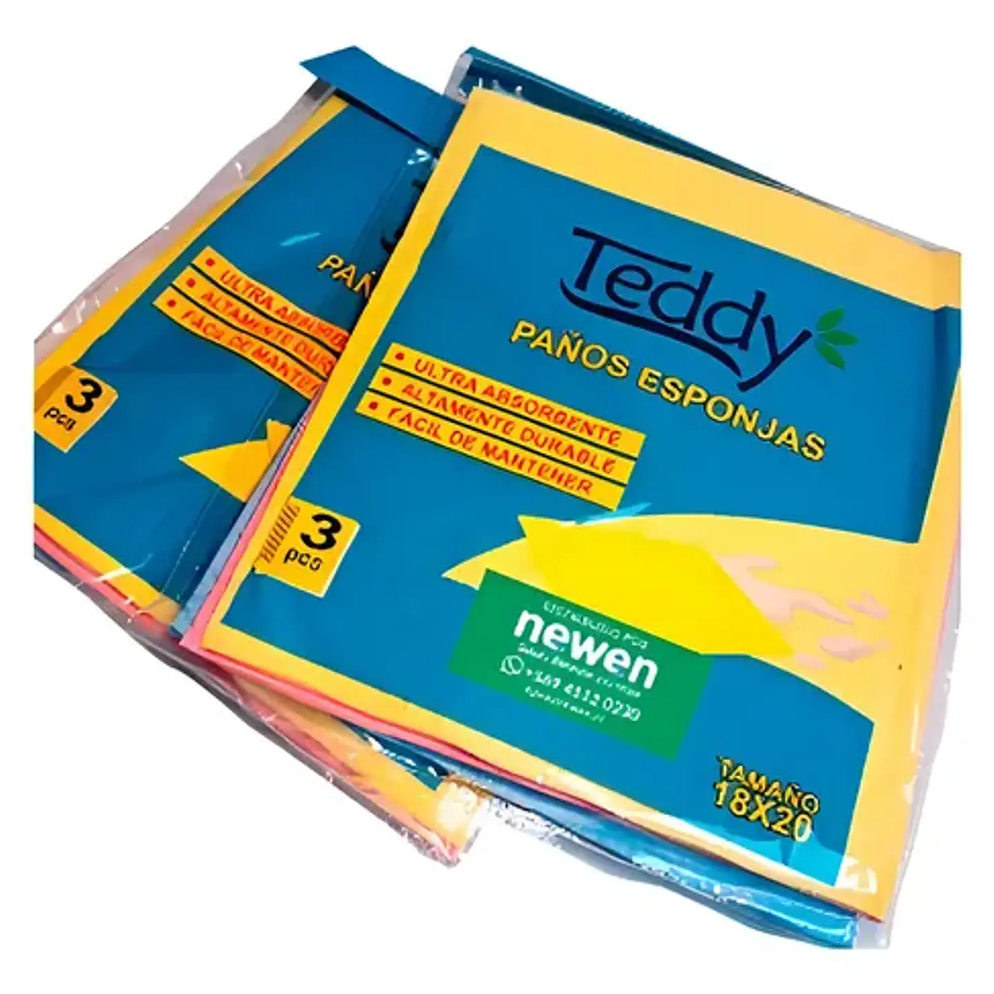 Paño spongi absorbente 18x20 (pq. 3 un) teddy