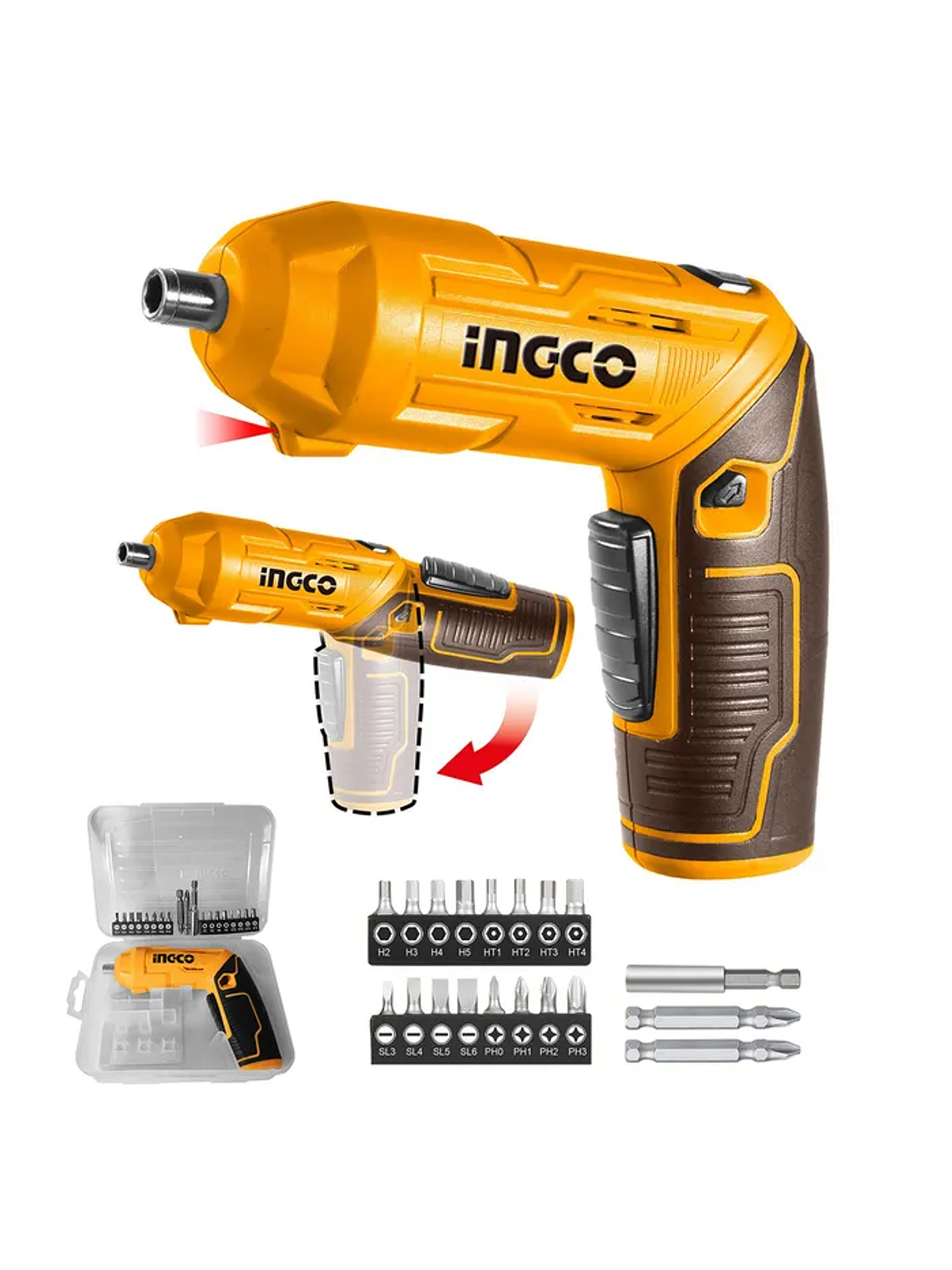 ATORNILLADOR INALAMBRICO+19 ACC. INGCO 1