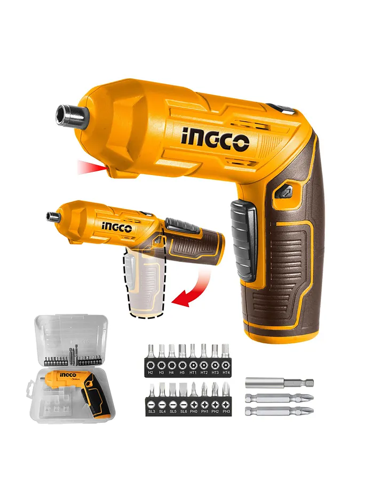ATORNILLADOR INALAMBRICO+19 ACC. INGCO 1