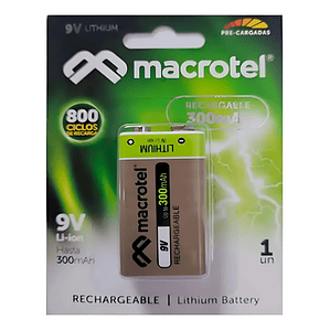 BATERIA MACRO/9V RECARGABLE