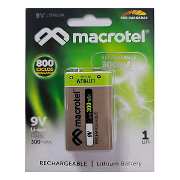 BATERIA MACRO/9V RECARGABLE 1