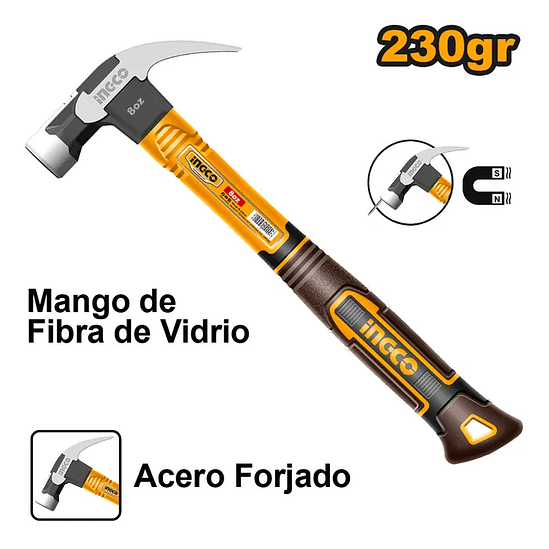 MARTILLO CARP.MAGN FV 220G/80Z INGCO 1