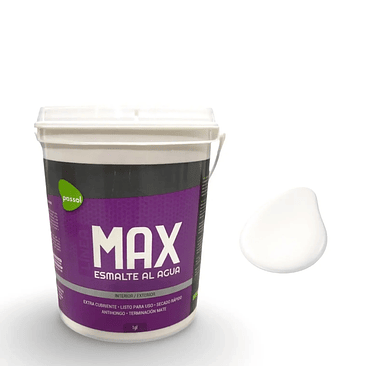 PASSOL MAX ESMALTE AL AGUA C/BLANCO 1GAL 1