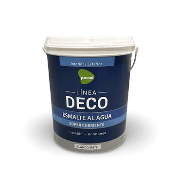 PASSOL DECO ESMALTE AL AGUA BLANCO MATE 1 GALON 1