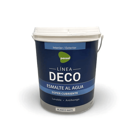 PASSOL DECO ESMALTE AL AGUA BLANCO MATE 1 GALON 1