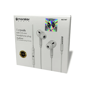 AUDIFONO MONSTER EARPODS M21WT BLANCO