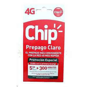 CHIP CLARO 5GB+300 MINUTOS