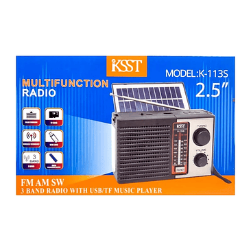 RADIO PORTATIL KSST K340 SOLAR LINTERNA REC 1