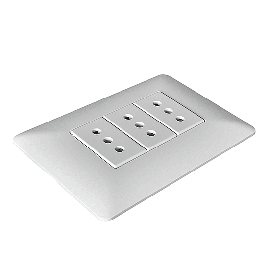 ENCHUFE TRIPLE PUNTEADO 10A 250V (BLANCO) 1