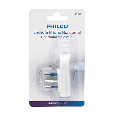 ENCHUFE MACHO HORIZONTAL 2P 1